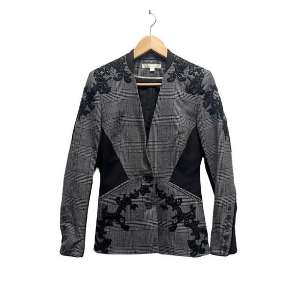 Jonathan Simkhai Wool Plaid Jacket Black and‎ White Size 2 - Picture 1 of 10
